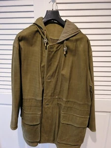 Vintage COACH men's large green leather hooded field coat - Bild 1 von 6