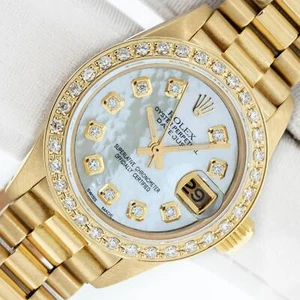 Rolex Lady DateJust President 18 karat Yellow Gold MOP Diamond Bezel Watch - Picture 1 of 11