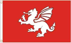 White Pendragon of England Polyester 5'x3' Flag - Picture 1 of 3