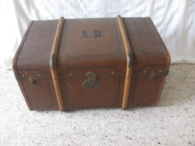Louis Pracht Breslau Reisekoffer Reisetruhe antik Koffer um 1900  (D 8) - Bild 1 von 4