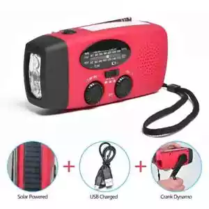 Emergency Radio Crank Solar Hand Weather Power Bank Charger Flash Light - Picture 1 of 6