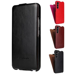 Vertical Flip Case PU Leather Slim Pouch Cover for Samsung S25/S25+/S24+ Ultra - Picture 1 of 21