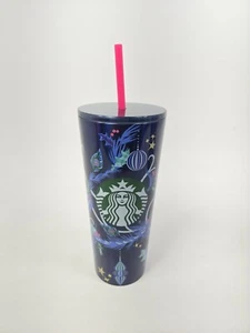 Starbucks Christmas Tumbler Blue Ornaments 2024 Strohhalm 24 oz Neu mit Etikett - Bild 1 von 3