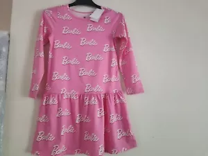 Toddlers PAtterned Cotton Dress Barbie PRints Pink Size 6X/7- 6-8 Years NW - Picture 1 of 11