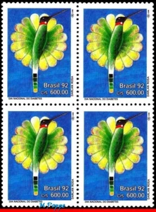 2380 BRAZIL 1992 DIABETES DAY, BIRDS, HUMMINGBIRD, HEALTH, MI# 2487, BLOCK MNH - Picture 1 of 2