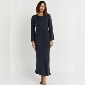 Dissh Wren bias cut long sleeve maxi dress Size AU 14 US 10 - Picture 1 of 8