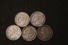 5 x Frankreich 5 Franken Napoleon III Silbermünzen