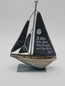Vintage Metall Segelboot - Jesús John 14:6 - Bild 1 von 4