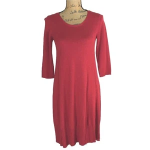 J. Jill Kleid XS P dunkelrot Pullover Rippsaum Stretch 3/4 Sl Wolle Bl U-Ausschnitt bequem  - Bild 1 von 6