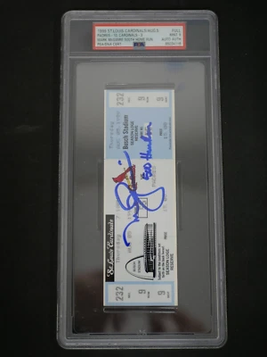 MARK MCGWIRE SIGNED FULL TICKET STUB FROM AUG 5 1999 "500 HOME RUN" - PSA 9 MINT - Image 1 of 2