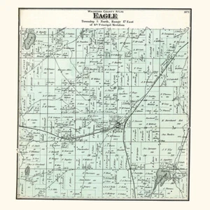 1873 Map of Eagle Township Waukesha County Wisconsin - Picture 1 of 3