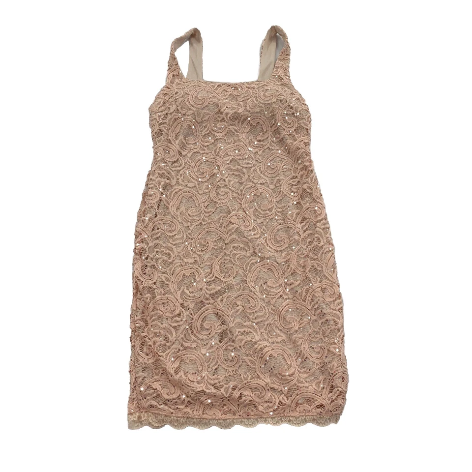 My Michelle Full Lace Cocktail Dress Size 15 Womens Cream Light Pink Bodycon XL - Image 1 of 4