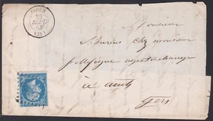 Alte Klassik Ganzschnitt, OFCV0183 Frankreich Sc26 Napoleon, 22.09. 1864. - Bild 1 von 2