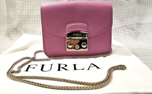 Bolso Bandolera FURLA Mini Cadena Julia Cuero Rosa Rubí NUEVO SIN ETIQUETAS MPN 262127 - Imagen 1 de 6