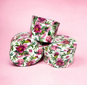 Runde Clayre & Eef Geschenkbox Schachtel mit Deckel Blumenmotiv Floral 3-er Set - Bild 1 von 5