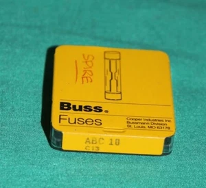 Buss, ABC 10, C13, Bussman Cooper 10 Amp 10a Vetro Fusibile Confezione Scatola da 5 - Foto 1 di 2