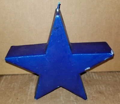 July 4th Patriotic BLUE STAR Candle 6.5"x7" - Image 1 of 3