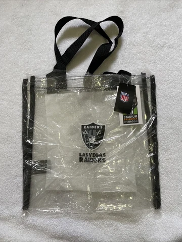 Las Vegas Raiders Clear Reusable Plastic Tote Bag NFL 2023 Stadium Approved Cover