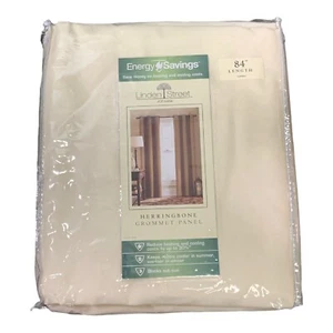 Linden Street Thermal Lined Back Grommet Panel Soft Cream Curtain 84" - Picture 1 of 2