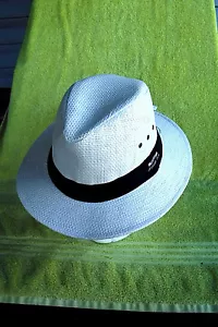 Nuovo con etichetta! JACK PANAMA ORIGINALE tg. MED. CAPPELLO STILE SAFARI! TRECCIA DI CARTA, FASCIA NERA! - Foto 1 di 12