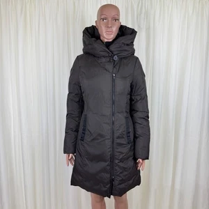 SOIA & KYO Down Fill Winter Bib Puffer Hood Coat Jacket Parka Gr. SM Black/Brown - Bild 1 von 17