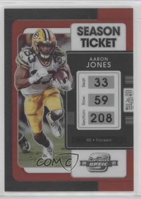 2021 Panini Contenders Optic Season Ticket Red Prizm /175 Aaron Jones #35 - Image 1 of 2