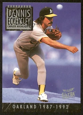 Fleer Ultra Career Highlights #9 1993 Dennis Eckersley Oakland Athletics Foto 1 de 2