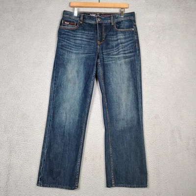 Pantalones de mezclilla retro estilo Reino Unido por French Connection para hombre 33 W/30 L azul pierna recta Foto 1 de 4