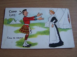 Military Comedy Vintage Postcard Camp Life Call to Arms WW1 1915 - Picture 1 of 2