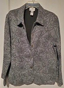 NWOT Alfred Dunner Gray/Black Jacket/Cardigan Sz 14 # 146 - Picture 1 of 3