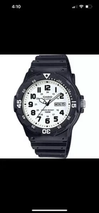 Casio MRW200H-7BV, Herren Analog Schwarz Resin Band, 100 Meter, Tag/Datum, NEU - Bild 1 von 2