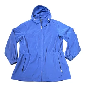 Pacific Trail Hooded Jacket Womens Size Blue Raincoat All Weather Outdoor Wear - Picture 1 of 12