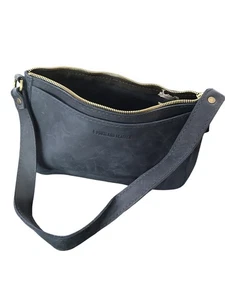 Borsa tote Portland Leather Goods con manico superiore in pelle blu borsa media - Foto 1 di 21