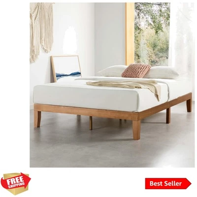 Naturalista Classic - Cama con plataforma de madera maciza de 12 pulgadas con listones de madera, sin B... Foto 1 de 4