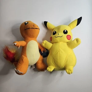 Two Pokémon Plush: PIKACHU & CHARMANDER 10" - Picture 1 of 4