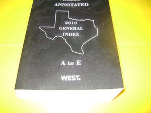 Vernon's Texas Statutes &  Codes 2010 General Index A-E - Bild 1 von 2