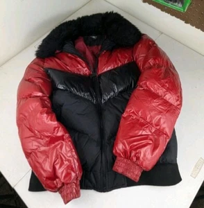 Jordan Craig Blocked Puffer Jacket Coat Sugar Hill Red Black Large  - Picture 1 of 23
