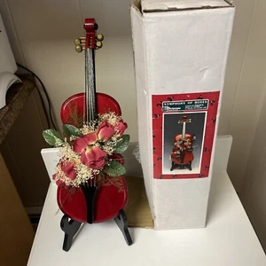 Christmas Rose Violin by House of Lloyd's Christmas Around the World w/ stand - Picture 1 of 6