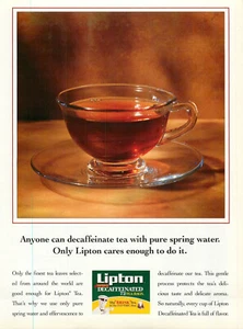 Magazine Print Ad LIPTON 1993 Spring WateDecaffeinated Tea Bags - Foto 1 di 1