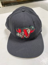 Vintage Winston Salem Warthogs Minor League New Era Snapback Hat all Black