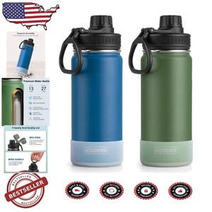 Durable 2-Pack Insulated Stainless Steel Sports Water Bottles - 18 oz Leakproof - Picture 1 of 10