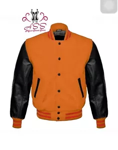 New Ovo Collegiate Varsity Wool Jacket With Leather Sleeves Jacket Brand New USA - Picture 1 of 6