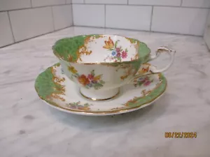 Vintage Paragon Green Rockingham Style (No bird) Cup and Saucer Double Warrant - Picture 1 of 9