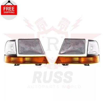 New Front Headlight + Corner Parking Lights Set of 4 Fits 1998-2000 Ford Ranger Foto 1 de 4