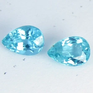 2.29Cts Genuine Natural Mint Green Apatite Pear Matching Pair Loose Gemstones - Photo 1 sur 5