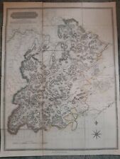 Original antique map of Selkirk-Shire, Scotland, dated 1824 hand drawn/coloured