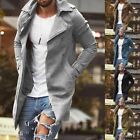 Trendy Mens Winter Warm Long Sleeve Trench Coat Overcoat Parkas Outwear in Grey
