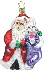 Inge-Glas OWC 4176 Believing in Each Other German Glass Christmas Orn w/Gift Box - Picture 1 of 2