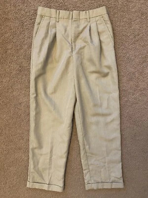 Pantalones de vestir plisados beige George para niños talla 10 Foto 1 de 3
