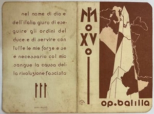 DORIA GENOVA OPERA NAZIONALE BALILLA TESSERA AVANGUARDISTA MOSCHETTIERE A.XV° - Foto 1 di 2